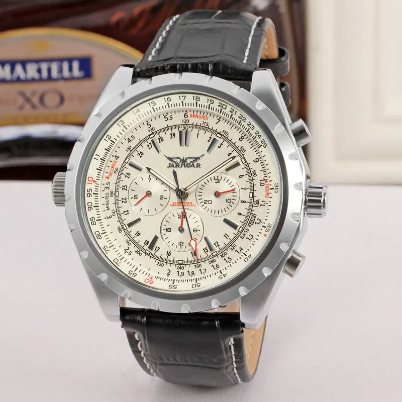 JARAGAR Automatic Watch – Vintage Style, Big Dial, Stainless Steel - Image 6