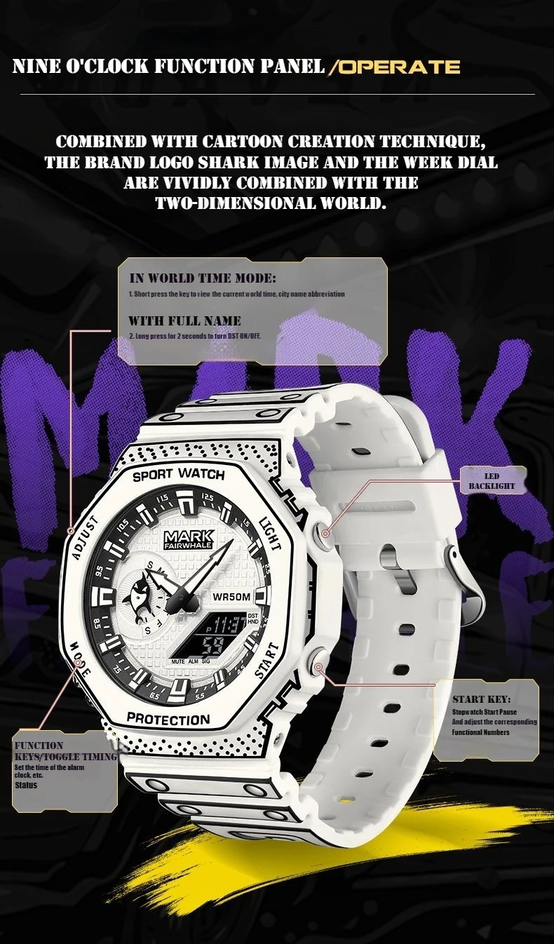 FAIRWHALE 4470 Men's Watch – Comic Style, Quartz, Waterproof - Image 12