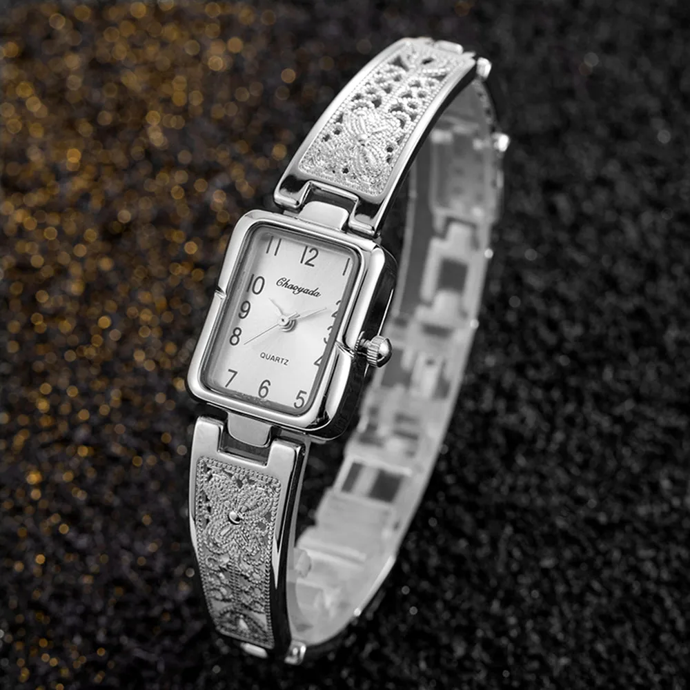 Luxury Gold & Silver Elegant Square Quartz Watch - Image 2
