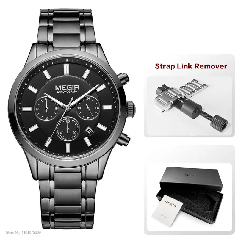MEGIR Men's Chronograph Watch – Quartz, Stainless Steel, Luxury - Image 9