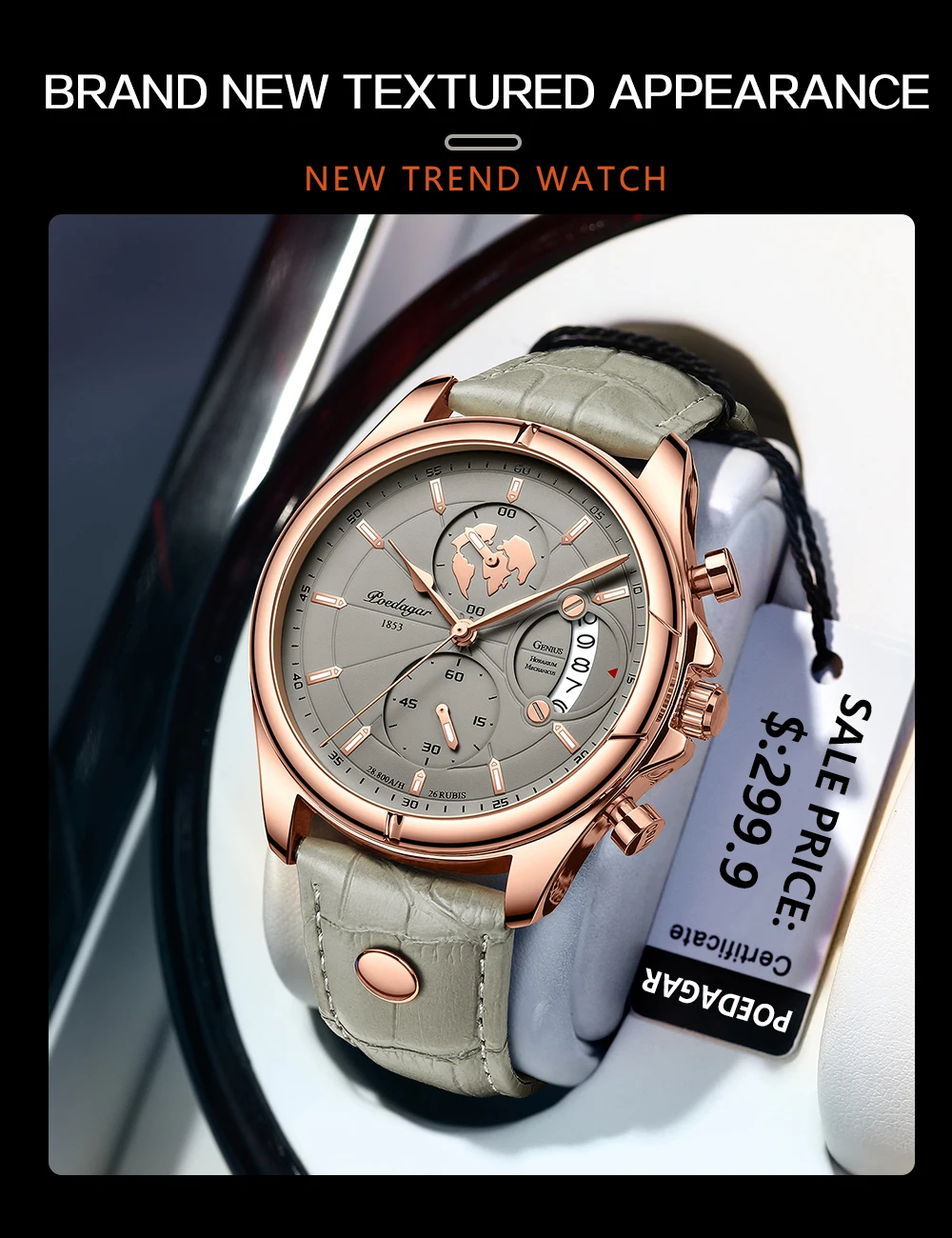 JARAGAR Automatic Watch – Vintage Style, Big Dial, Stainless Steel - Image 19