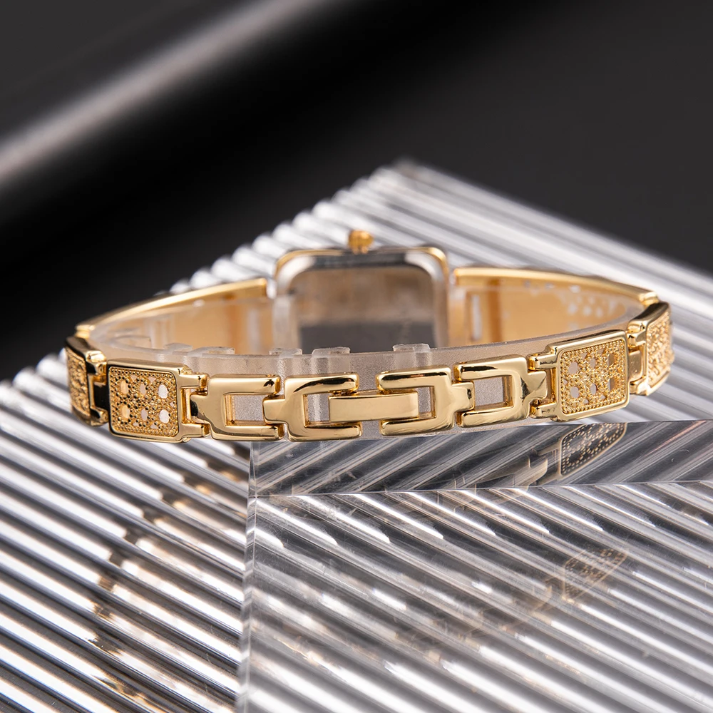 Luxury Gold & Silver Elegant Square Quartz Watch - Image 5
