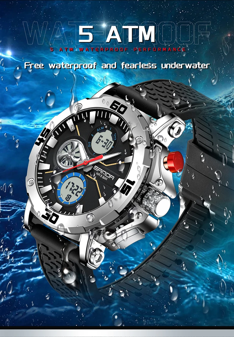 SANDA Men's Dual Display Watch – Chronograph, Alarm, Countdown - Image 28