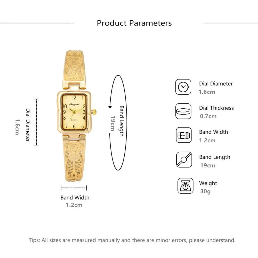 Luxury Gold & Silver Elegant Square Quartz Watch - Image 6